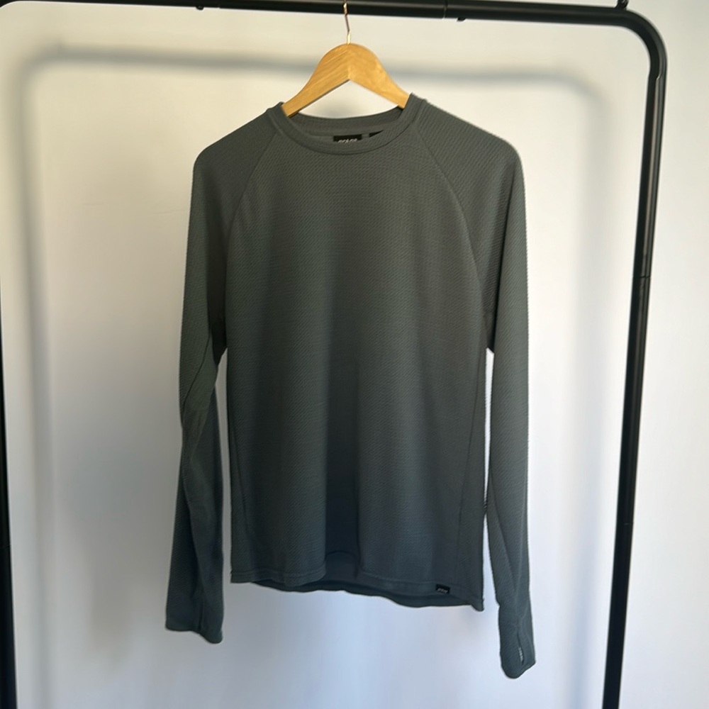 Dark Gray Waffle Knit Thermal Athletic Long Sleeved Shirt | Let’s Go For a Hike